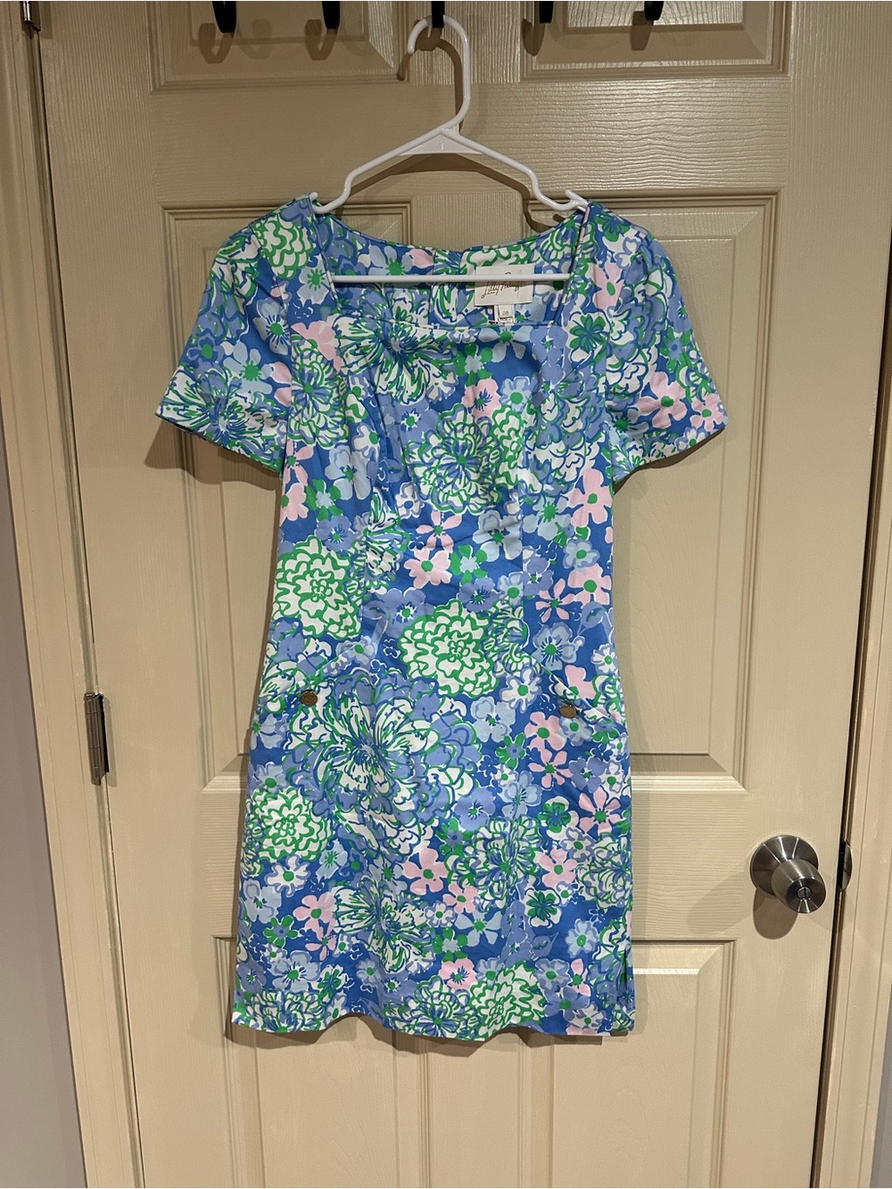 Lilly Pulitzer Sunwashed Blue Plumes in Bloom The Short Sleeved Lilly Shift